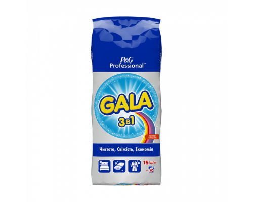 Порошок для прання автомат 3в1 Яскраві кольори 15кг Gala