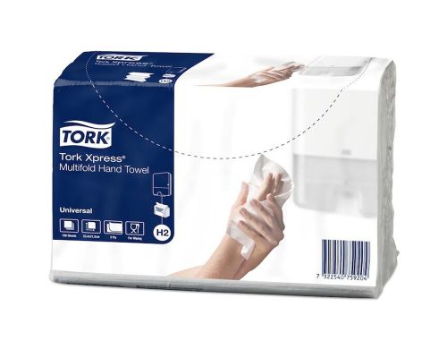 Рушники паперові листові Universal H2, Z білі 2-х сл., 190л, Tork Xpress 471146 Рушники паперові листові Universal H2, Z білі 2-х сл., 190л, Tork Xpress 471146