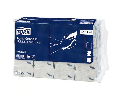 Рушники паперові листові Universal H2, Z білі 2-х сл., 190л, Tork Xpress 471146 Рушники паперові листові Universal H2, Z білі 2-х сл., 190л, Tork Xpress 471146