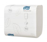 Бумага туалетная белая листовая Advanced T3, 2 слоя 242л Tork 114271