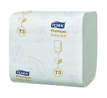 Бумага туалетная белая листовая мягкая Premium T3, 2 слоя 252л Tork 114276