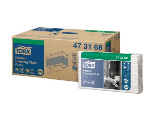 Материал нетканый для кухни в салфетках W4 белый Tork 473168 Материал нетканый для кухни в салфетках W4 белый Tork 473168