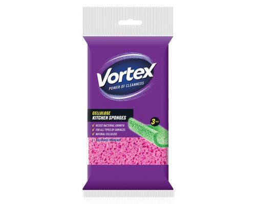 Губка кухонная целлюлозная Макси 17*11*1см 3шт Vortex Губка кухонная целлюлозная Макси 17*11*1см 3шт Vortex