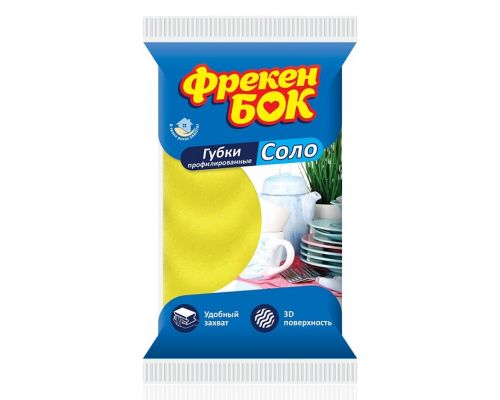 Губка кухонная профилированная Соло 12*7*4,5см 1шт ФБ Губка кухонная профилированная Соло 12*7*4,5см 1шт ФБ