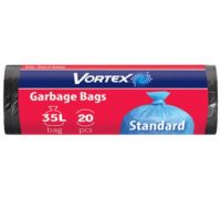 Пакеты для мусора черные 35л 20шт 50*60см Vortex