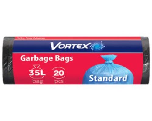 Пакеты для мусора черные 35л 20шт 50*60см Vortex Пакеты для мусора черные 35л 20шт 50*60см Vortex
