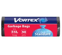 Пакеты для мусора черные 35л 30шт 50*60см Vortex