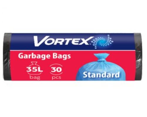 Пакеты для мусора черные 35л 30шт 50*60см Vortex Пакеты для мусора черные 35л 30шт 50*60см Vortex