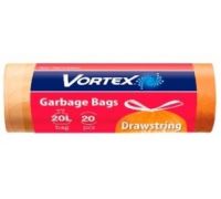 Пакеты для мусора с завязками оранжевые Стандарт 20л 20шт Vortex