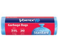 Пакеты для мусора синие 35л 20шт 50*60см Vortex