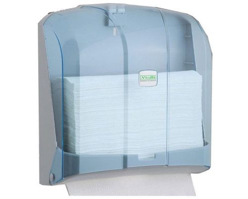Диспенсер листовых полотенец Z, V пластик прозрачный Vialli K.4-T