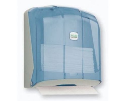 Диспенсер листовых полотенец Z, V пластик прозрачный Vialli K.4-T