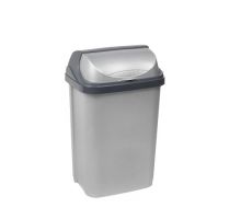 Відро для сміття з кришкою ROLLTOP пластик срібло 10л KEE 0453.1