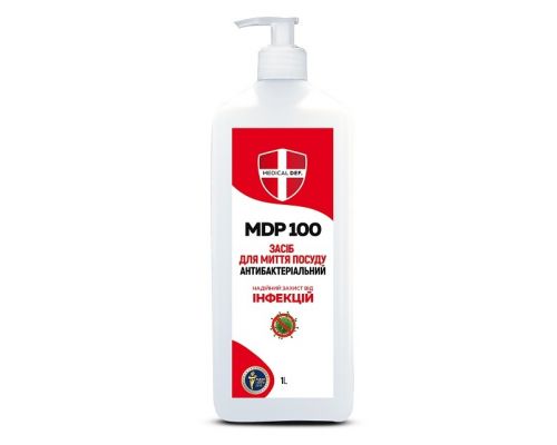 Моющее средство для посуды антибактериальное MDP 100 с дозатором 950мл Medical Def Моющее средство для посуды антибактериальное MDP 100 с дозатором 950мл Medical Def