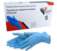 Перчатки нитриловые нестерильные синие Hoff Medical S 100 шт