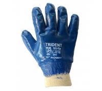 Рукавички трикотажні з нітриловим покриттям TRIDENT сині 10р