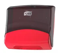 Диспенсер для протирочных материалов в салфетках настенный W4 красно-черный Tork 654008